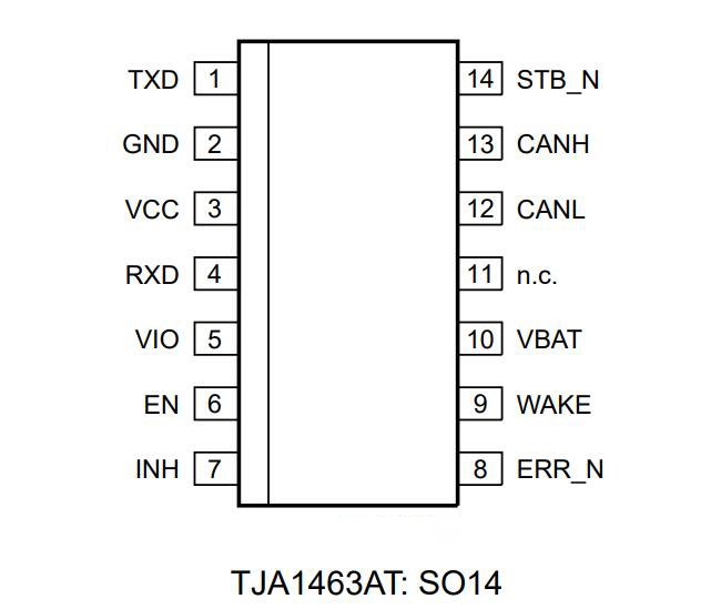 Il ricetrasmettitore CI TJA1463AT/0Z PUÒ ricetrasmettitore 14-SOIC 8Mbps 0 di miglioramento del segnale del FD