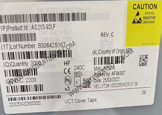 Modulo di comunicazione wireless AS213-92LF da 0,1 GHz a 3 GHz pHEMT GaAs SPDT Switch IC