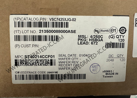 Ethernet IC VSC7425XJG-02 IC Switch Ethernet Layer 2 Managed a 10 porte con 12 ricetrasmettitori BGA-672