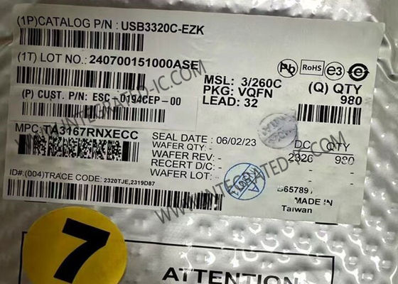 Chip di circuito integrato USB3320C-EZK Highly Integrated Full Featured Hi-Speed USB 2.0 ULPI Transceiver
