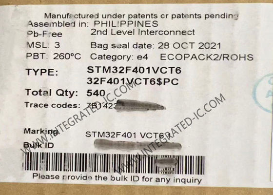Chip ISTANTANEO LQFP100 84MHz del microcontroller del microcontroller MCU STM32F401VCT6 256KB