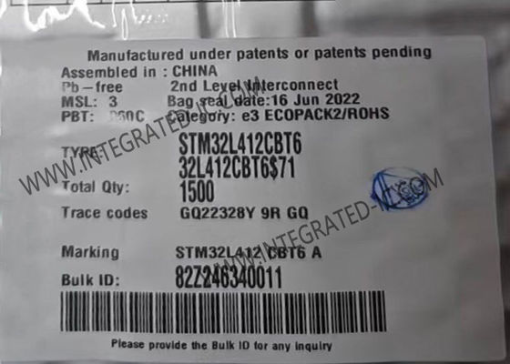 128KB chip istantaneo LQFP48 del microcontroller del microcontroller MCU STM32L412CBT6 80MHz