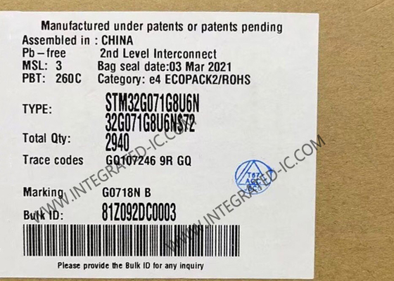 Microcontrollore MCU STM32G071G8U6N a 32 bit, 64 MHz, MCU STM32 Mainstream