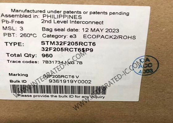 I CI scheggiano i microcontroller del BRACCIO STM32F205RCT6 - la connettività 256kB di M3 dell'ARM Cortex di MCU 32BIT