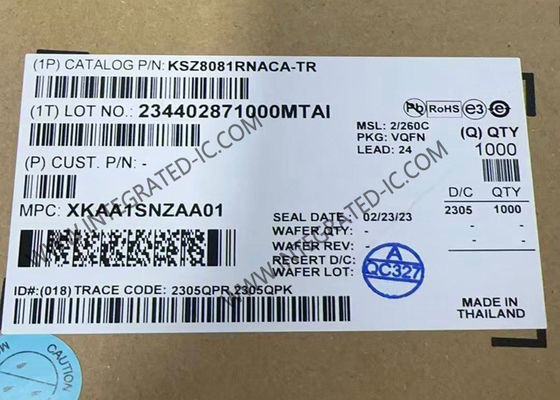 KSZ8081RNACA Ethernet IC 10/100 BASE-TX Trasmettitore a livello fisico con supporto RMII