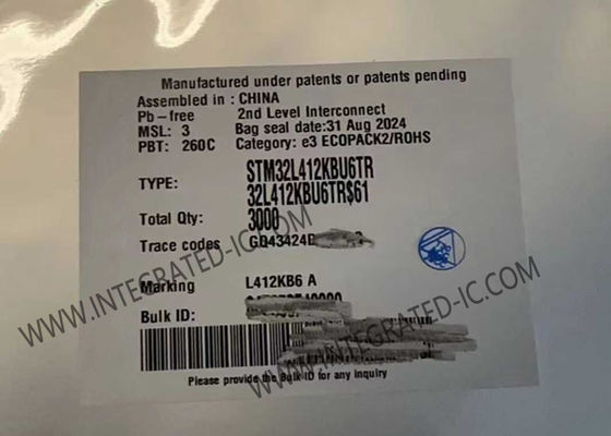 32UFQFN rendimento elevato di IC 80MHz del microcontroller del microcontroller MCU STM32L412KBU6