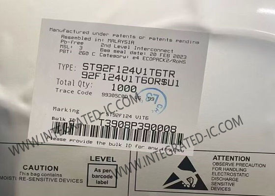 Microcontrollore ST92F124V1T6 MCU a 8 bit 24MHz MCU Flash a tensione singola in package LQFP100