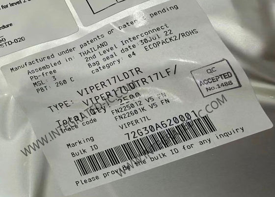 Circuito integrato VIPER17LDTR Regolatore di commutazione 800V con frequenza di 60kHz e potenza di uscita di 9W per convertitori flyback