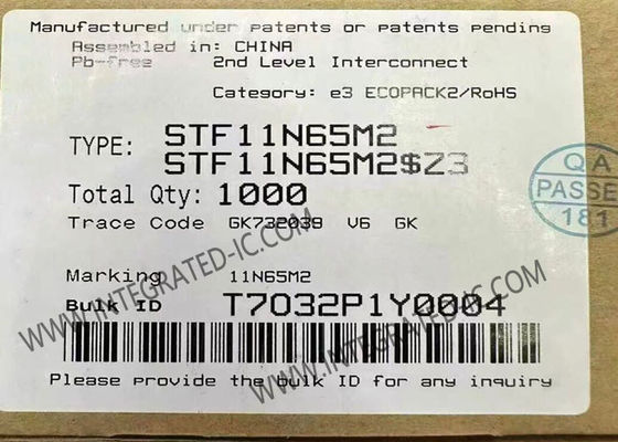 STF11N65M2 Transistor MOSFET di potenza a canale N da 650V 7A 0.68Ω con tecnologia MDmesh M2