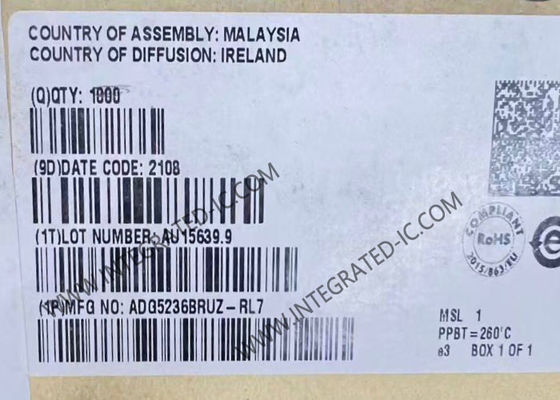 Circuito integrato ADG5236BRUZ, chip IC con 2 canali, doppi interruttori SPDT, 200 Ohm di resistenza allo stato ON e tensione di alimentazione da 9V a 40V