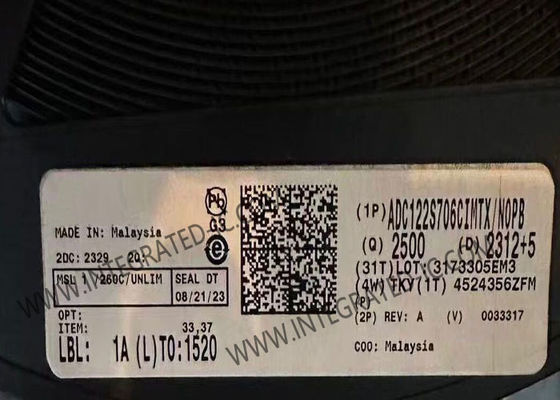 ADC122S706CIMTX 12-Bit 1 MS/s 73.2 dB SNR Integrated Circuit ADC Converter for Precision Applications