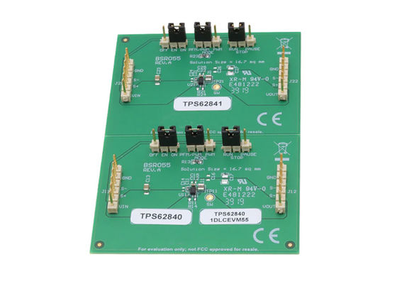 Scheda di valutazione del convertitore buck da 750mA 1.8V a 6.5V per soluzioni integrate TPS62840-1DLCEVM55