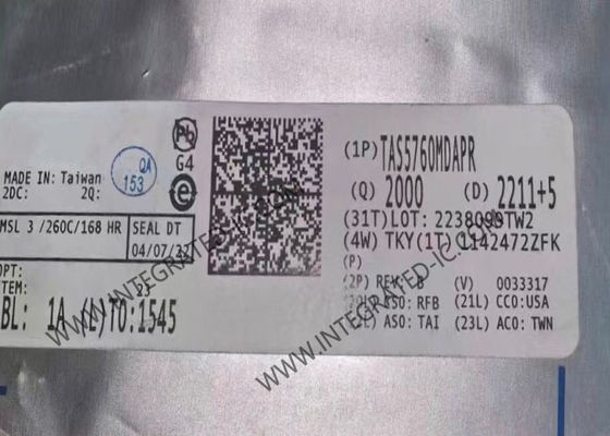 Chip a circuito integrato TAS5760MDAPR Amplificatore in classe D con potenza in uscita di 55,2 W, 0,03% THD più rumore e impedenza di carico di 4 Ohm