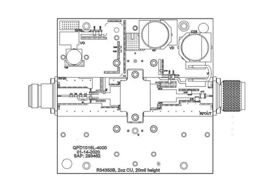 QPD1016LEVB01 Scheda di valutazione transistor RF GaN 1.7GHz 50V 500W Embedded Solutions
