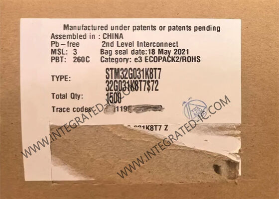 Microcontrollore STM32G031K8T7 MCU a 32 bit con core ARM Cortex-M0+ a 64 MHz e memoria Flash da 64 KB