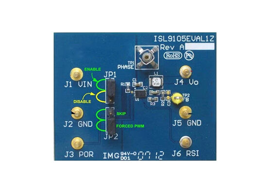 ISL9105EVAL1Z Soluzioni Integrate Scheda di Valutazione Regolatore Buck Sincrono 600mA 1.6MHz