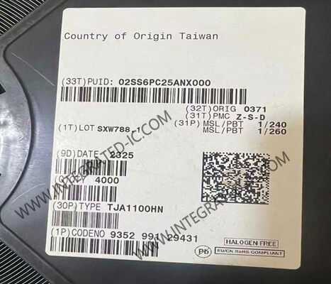 TJA1100HN Telecomunicazione Ethernet Automotive IC 100BASE-T1 conforme AEC-Q100 Grade 1 Trasmettitore PHY qualificato con tensione di alimentazione 3.1V ~ 3.5V