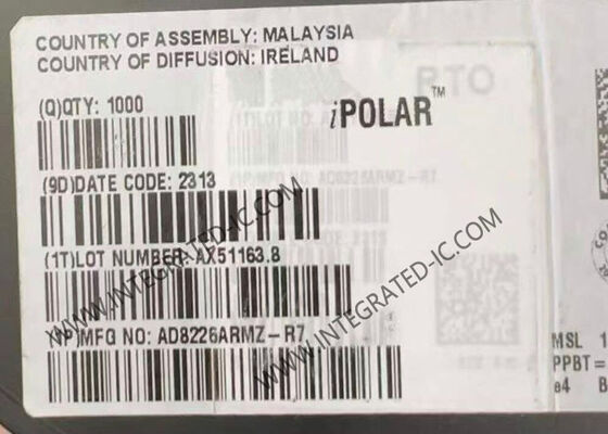 AD8226ARMZ Amplificatore di strumentazione chip IC con ampia gamma di alimentazione di uscita Rail-to-Rail e larghezza di banda di 1,5 MHz