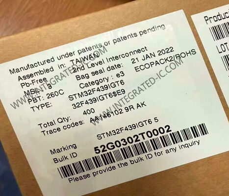 Microcontrollore STM32F439IGT6 MCU con package LQFP-176, ADC a 12 bit e tensione I/O a 3.3V Chip processore embedded