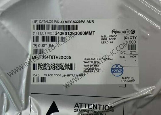 ATMEGA329PA-AUR Microcontrollore AVR MCU ad alte prestazioni a 8 bit da 20 MHz con 54 linee I/O