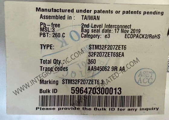 STM32F207ZET6 Microcontrollore ARM a 32 bit MCU con velocità di 120 MHz in pacchetto 144-LQFP