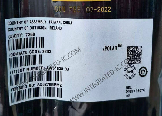 AD8276BRMZ Chip di circuito integrato 550kHz Unity-Gain Difference Amplifier MSOP-8