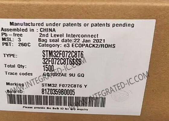 STM32F072C8T6 Microcontroller MCU High-Performance 32-Bit 48MHz ARM Cortex-M0 MCU