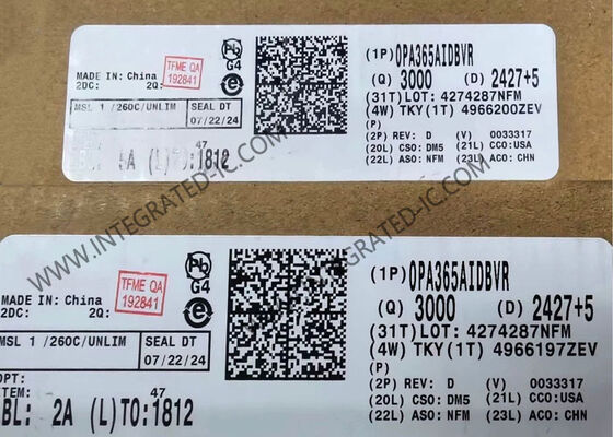 Chip IC amplificatore operazionale Rail-to-Rail ad alto CMRR OPA365AIDBVR 50 MHz