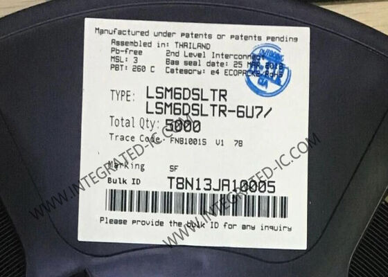LSM6DSLTR Sensor IC 6-Axis IMU con risoluzione a 16 bit, corrente di alimentazione di funzionamento 650 uA e I2C, Interfaccia SPI