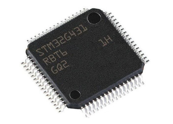 MCU ARM Cortex-M4F STM32G431RBT6 con velocità di 170 MHz, memoria Flash da 128 KB e single-core a 32 bit in package LQFP64