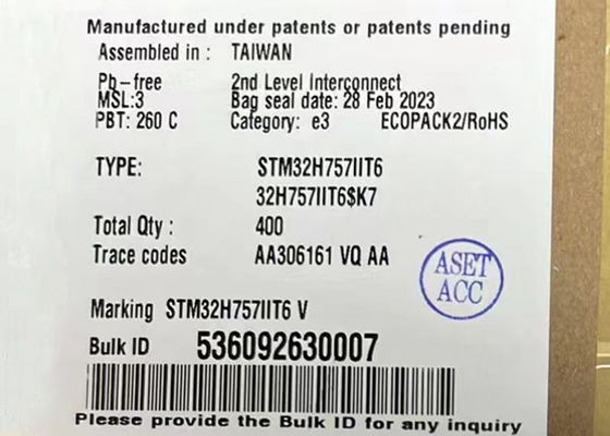 Il microcontroller MCU STM32H757IIT6 32Bit Dual Core 240MHz ha incastonato i microcontroller