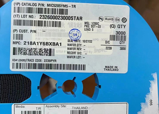 Supporto di superficie a basso rumore di IC SOT-23-5 del regolatore di tensione di MIC5205YM5-TR 150mA LDO