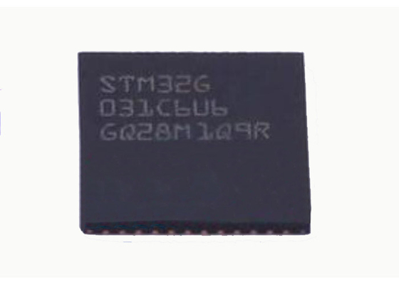 BRACCIO Cortex-M0+ 48-UFQFN di IC STM32G031C6U6 del microcontroller di 64MHz MCU