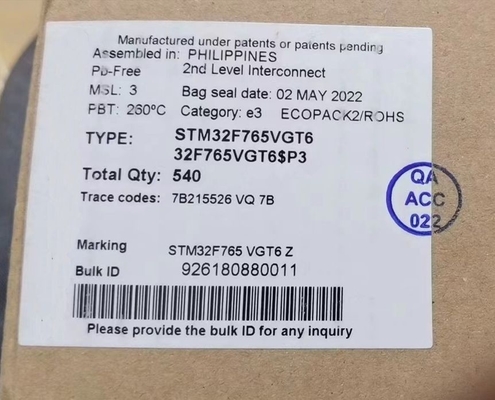 Microcontrollore MCU STM32H573IIT6 MCU 640KB 32 bit ARM Cortex-M33 con TrustZone