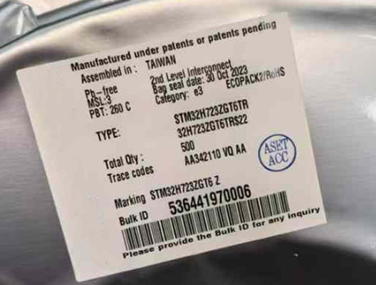 Pacchetto del centro STM32H7 144-LQFP del bit di IC STM32H723ZGT6 32 del microcontroller singolo