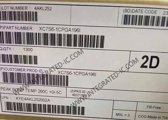 Array di gate programmabile sul campo XC7S6-1CPGA196I CI di array di gate programmabili sul campo integrato Spartan-7 da 100 I/O 196-TFBGA