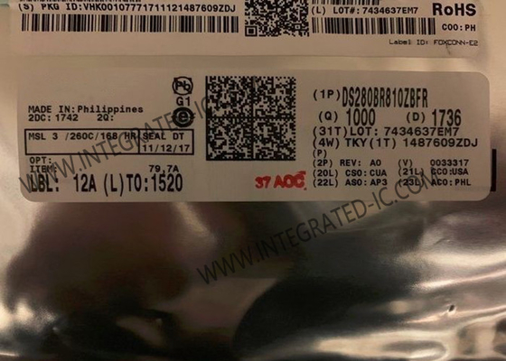DS280BR810ZBFR Chip di circuito integrato 8-Channel Linear Redriver 28Gbps Linear Repeater