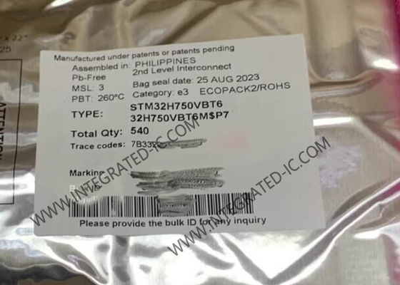 100-LQFP microcontroller-MCU istantanei del BRACCIO 1MB del pacchetto STM32H750VBT6 128KB