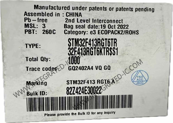 Il microcontroller MCU STM32F413RGT6 ha incluso il pacchetto dei microcontroller 64-LQFP