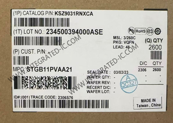 KSZ9031RNXCA Ethernet IC Gigabit Ethernet Transceiver QFN48 Triple Speed Ethernet PHY
