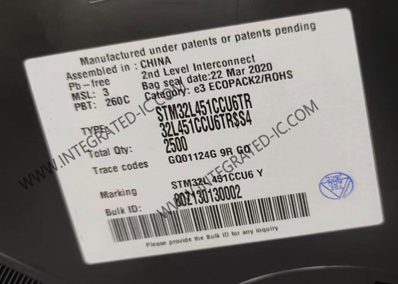 Singolo microcontroller IC del centro 256KB del microcontroller MCU STM32L451CCU6
