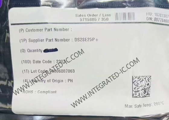 Chip IC di memoria DS28E25P DeepCover Secure Authenticator con 1-Wire SHA-256 e 4Kb EEPROM utente