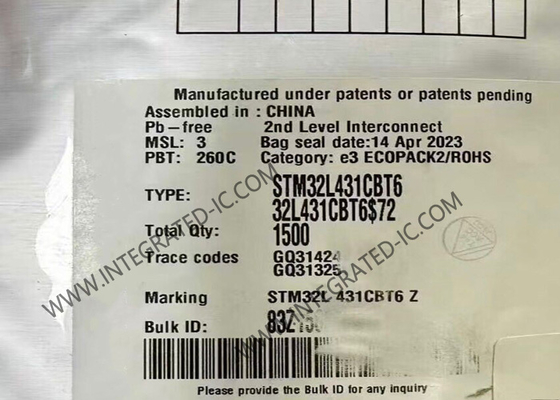 Microcontrollore STM32L431CBT6 MCU a bassissimo consumo ARM Cortex-M4 a 32 bit 80MHz