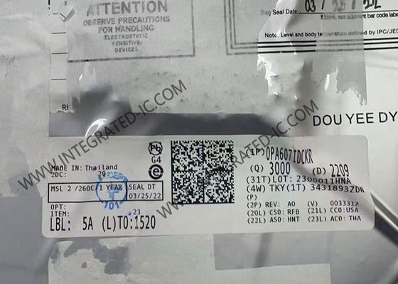 Circuito integrato OPA607IDCKR 50MHz Amplificatore operazionale CMOS a basso consumo per sistemi sensibili ai costi