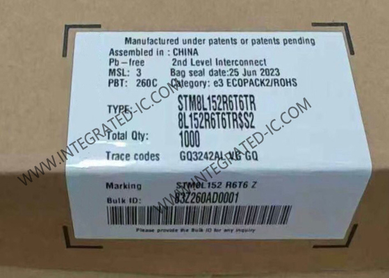 STM8L152R6T6TR Microcontrollore MCU Ultra-Low-Power 8-Bit 16MHz STM8L Microcontrollore 64-LQFP