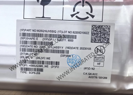 Chip IC di memoria W25Q16JVSSIQ 3V 16Mbit Serial Flash Memory con Dual/Quad SPI