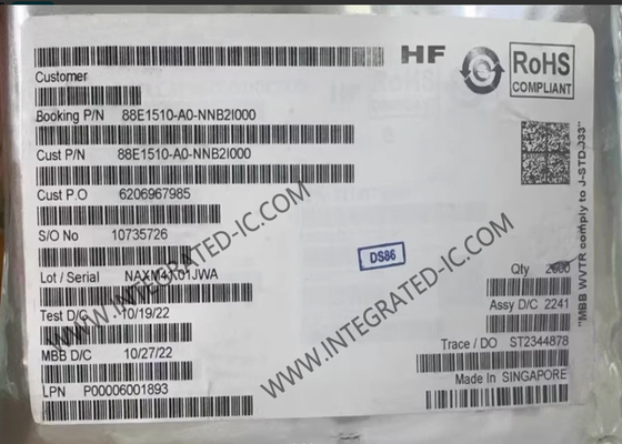 88E1510-A0-NNB2I000 Ethernet IC Trasmettitore Ethernet Gigabit Unico Integrato