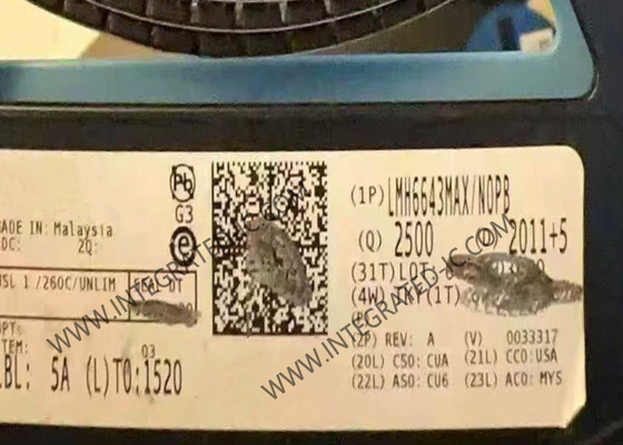 LMH6643MAX Chip di circuito integrato a bassa potenza 130MHz 75mA Amplificatori di uscita da rotaia a rotaia