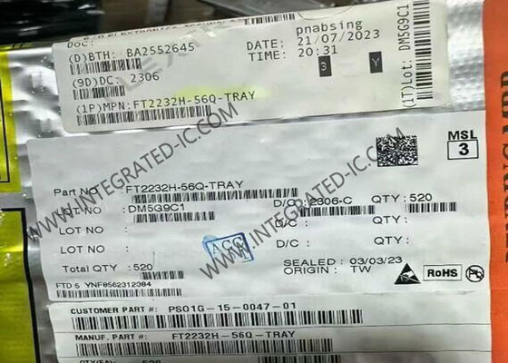 Chip di circuito integrato FT2232H-56Q 70mA Controller USB a doppia velocità VQFN56