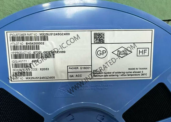 Chip di memoria IC MX25U51245GZ4I00 WDFN8 512Mbit Serial NOR Flash Memory Chip